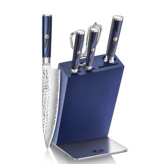 Cangshan Kita 6pc Hua Knife Block Set (blue Block)