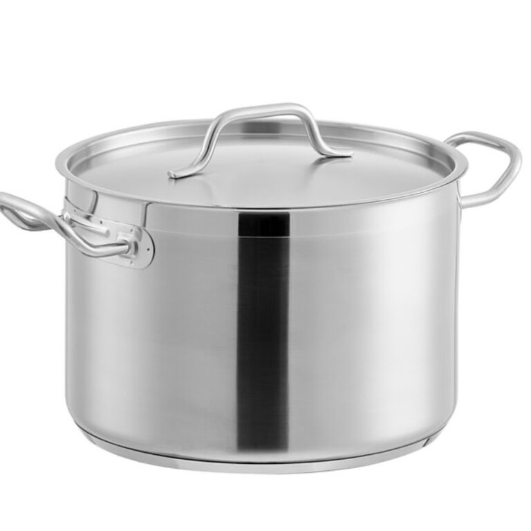 Heavy-Duty Stainless Steel Aluminum-Clad Stock Pot w/ Cover