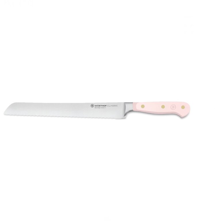 Wusthof Classic Color Double Serrated Bread Knife 9 in - Pink Sea Salt