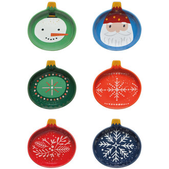 Shaped Pinch Bowl Set/6 Christmas Charms