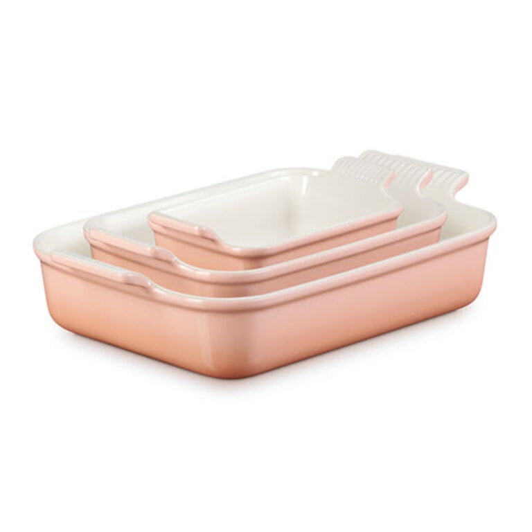 Le Creuset 3 Piece Rectangular Baking Dishes Peche