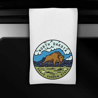 North Dakota Bison Waffle Towel North Dakota Bison Waffle Towel