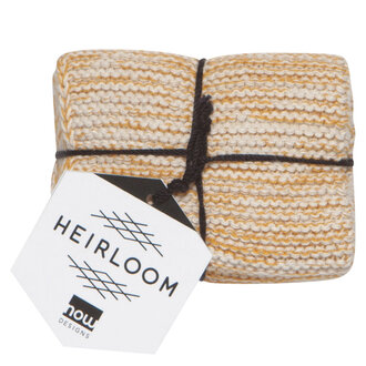 Danica Heirloom Knit Dishcloths S/2 Ochre Danica Heirloom Knit Dishcloths S/2 Ochre