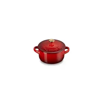 Le Creuset Holly Mini Cocotte 8 oz Cerise DC Le Creuset Holly Mini Cocotte 8 oz Cerise DC