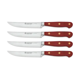 Wusthof Classic Color 4 Pc Steak Set  Sumac, Red Wusthof Classic Color 4 Pc Steak Set  Sumac, Red