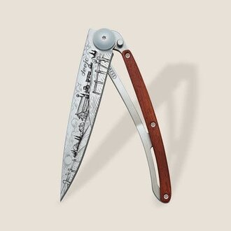 Deejo 37g, Knife Farmer Coral Wood, Grey Deejo 37g, Knife Farmer Coral Wood, Grey