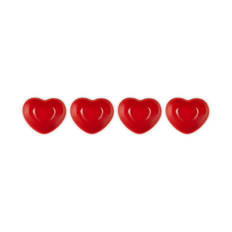 Le Creuset Mini Heart Pinch Bowl Set of 4 - Cerise