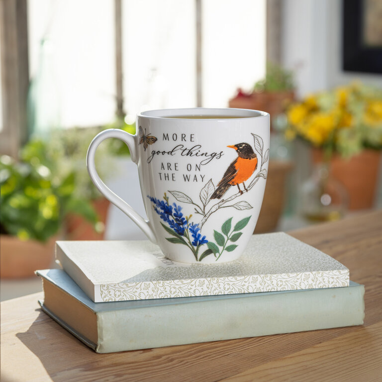 Ceramic Cup o Java Bird Greenhouse Retreat Robin