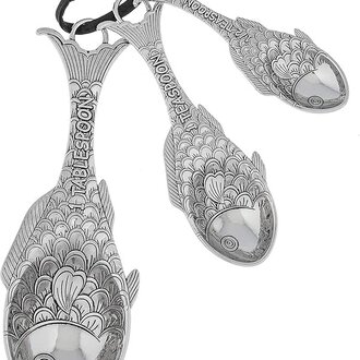 Measuring Spoons Metal 4 Pc Fish IA