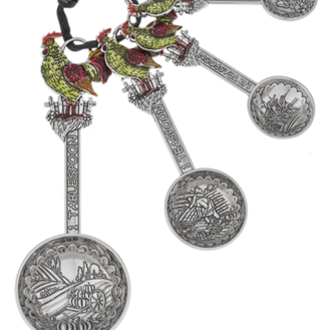 Measuring Spoons Metal 4 Pc Rooster
