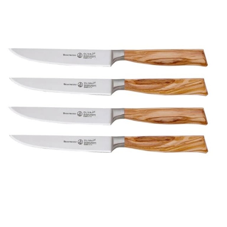Messermeister Oliva Elite Fine Edge Steak, Knife Set/4