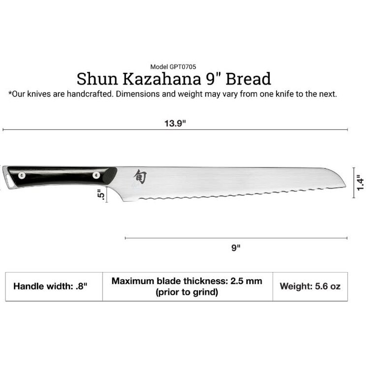 Shun Kazahana Bread, 9 in