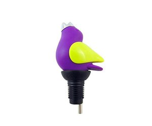 Silicone Wine Bottle Stopper Pourer - (White with Pink, Purple