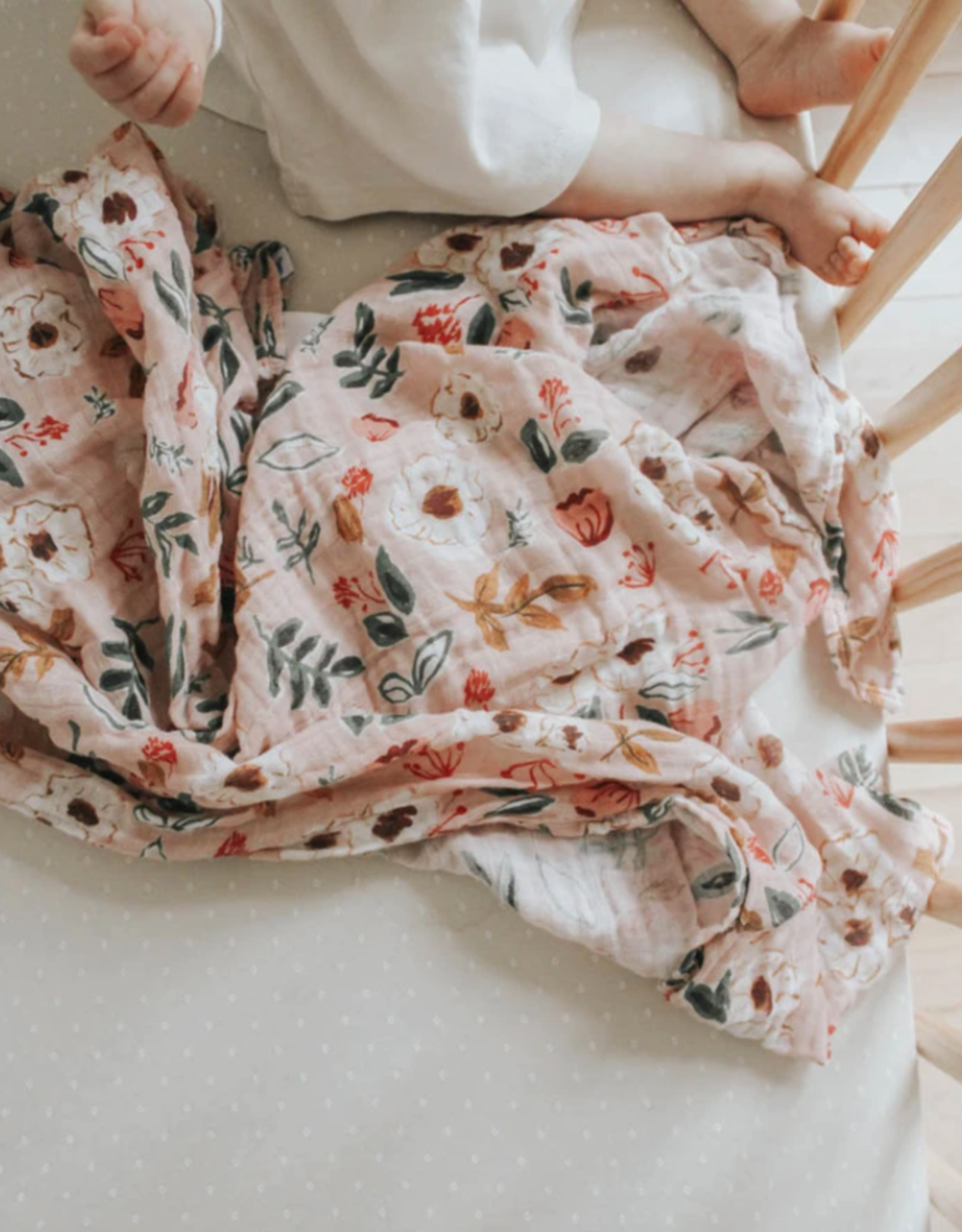 vintage floral muslin swaddle