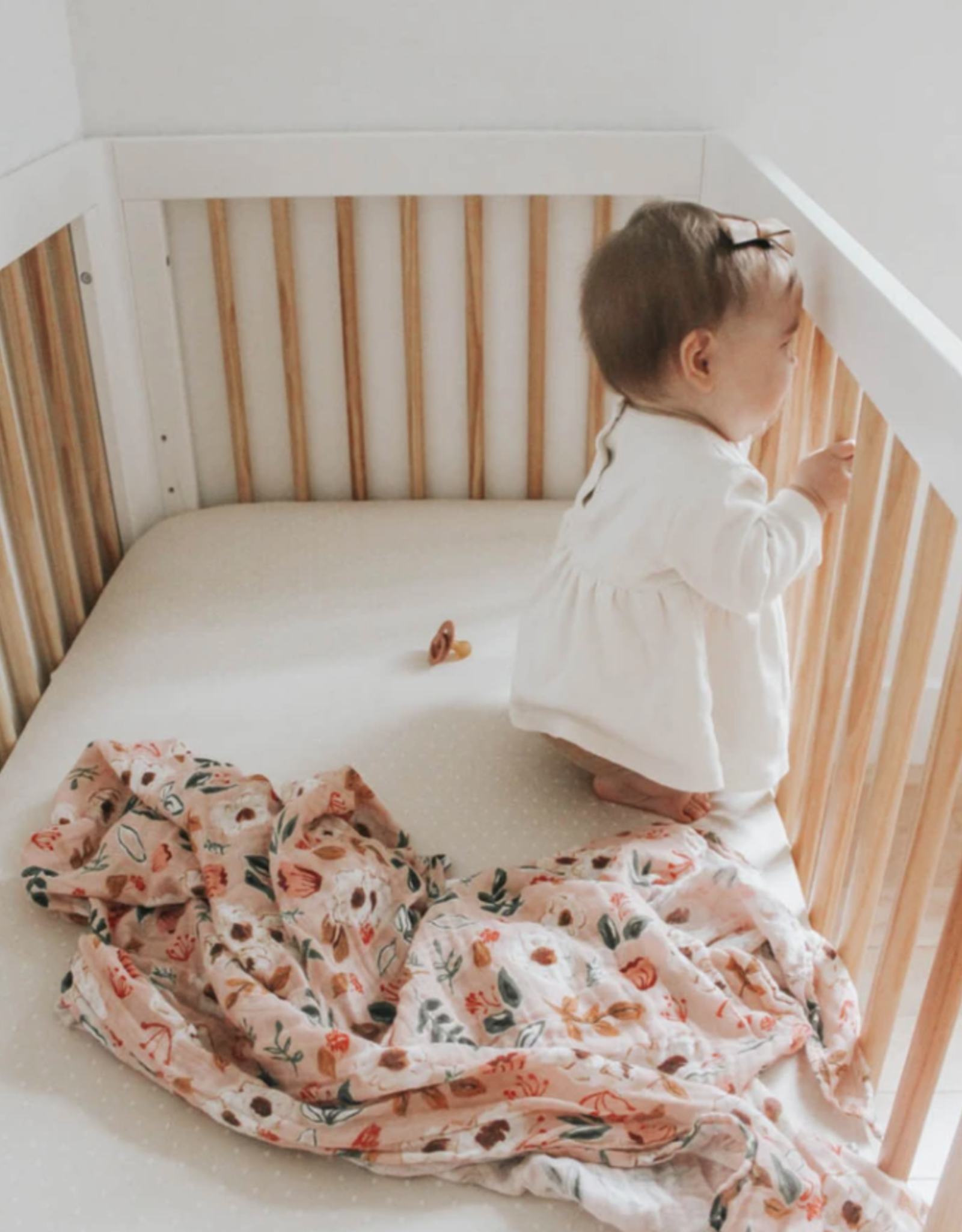 vintage floral muslin swaddle