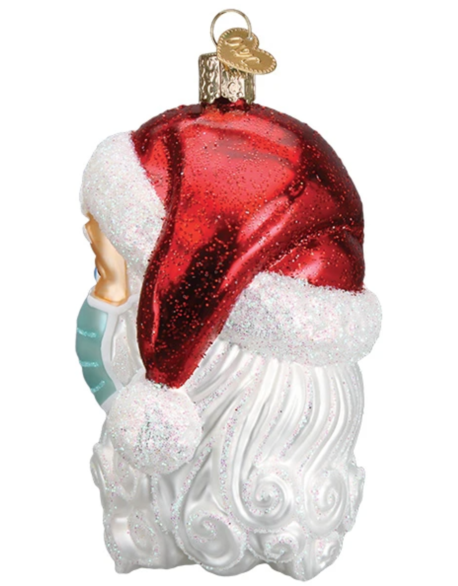 Santa With Face Mask Ornament