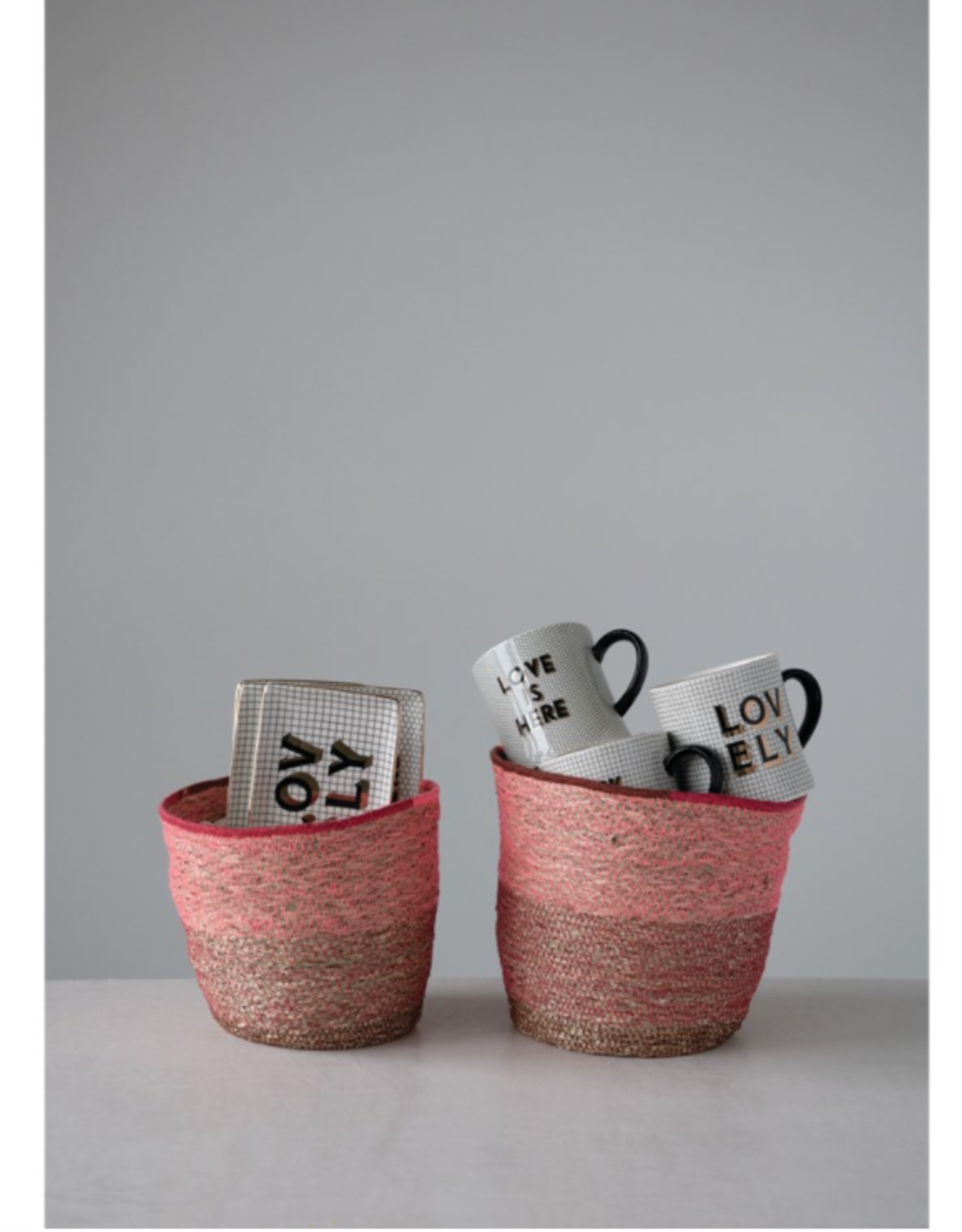 Pink & Red Seagrass Baskets