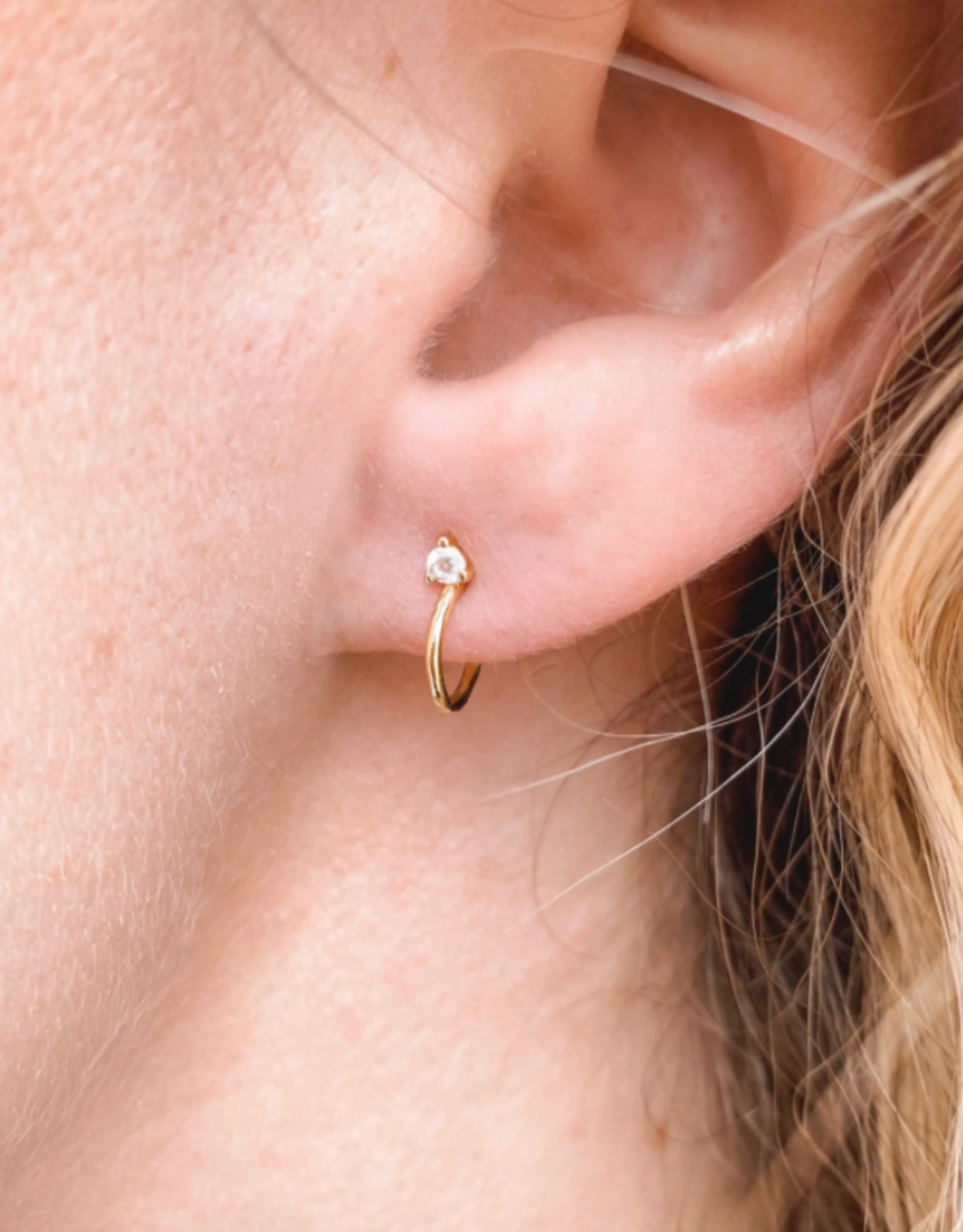 Kristen Hoop Stud Earrings - Opal