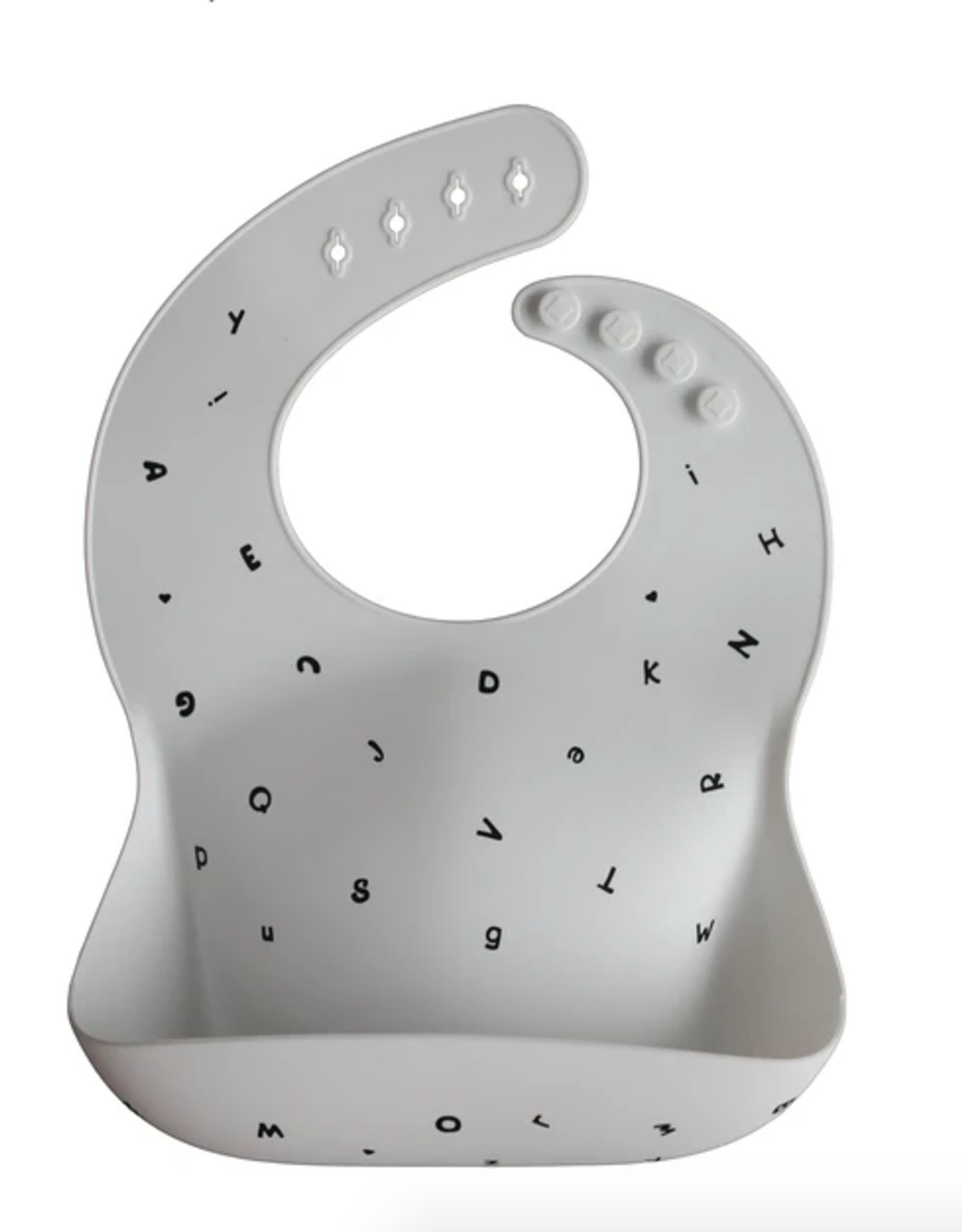 Silicone Baby Bib - Letters White