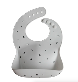 Silicone Baby Bib - Letters White