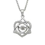 Boru Jewelry SS Dancing Stone Heart/Trinity Necklace