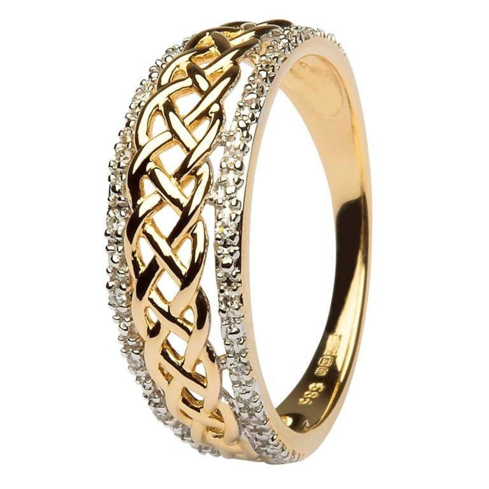 Shanore 14k Yellow Gold Celtic Knot Diamond Ring