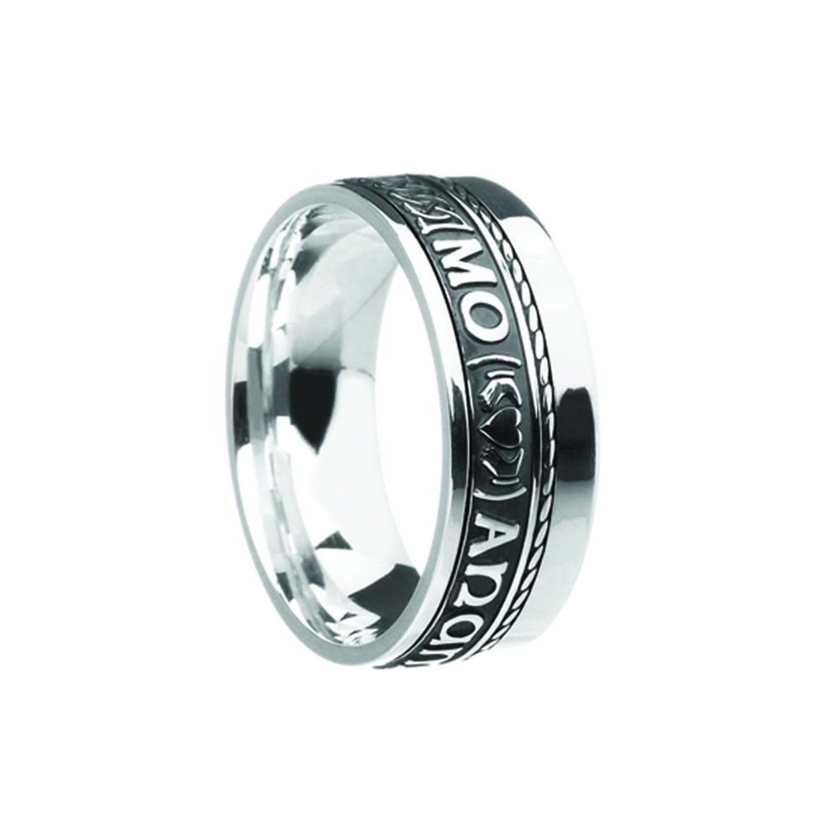 Boru Jewelry Comfort Fit Mo Anam Cara “Soul Mate” Ring with Single Rail