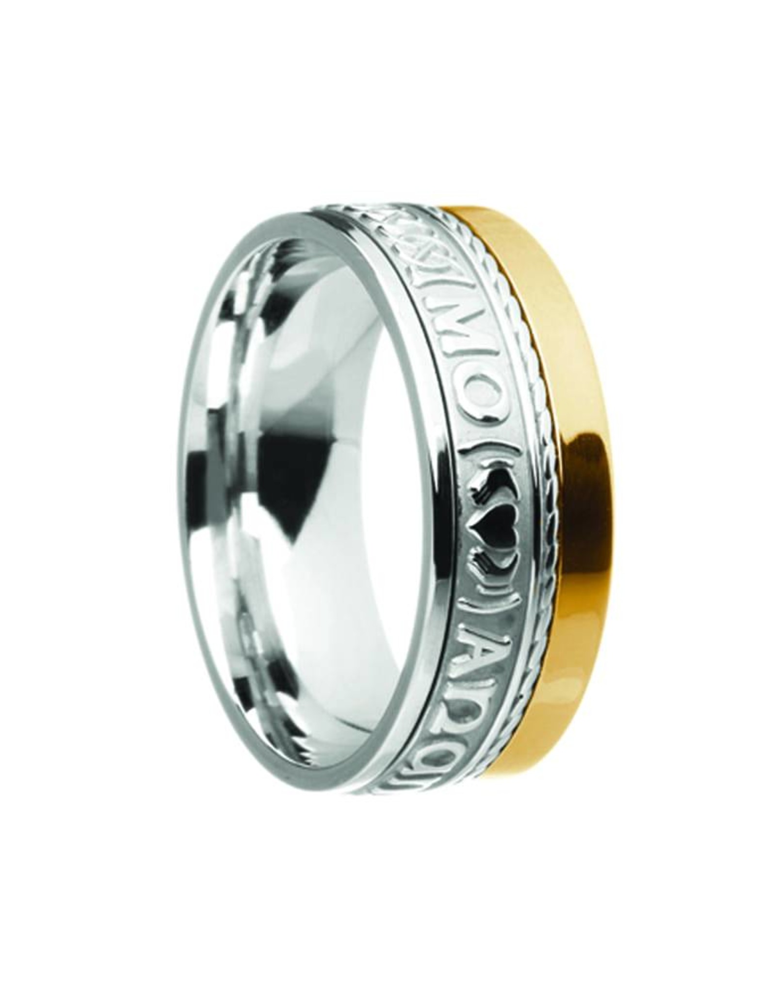 Boru Jewelry Comfort Fit Mo Anam Cara “Soul Mate” Ring with Single Rail
