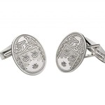 Boru Jewelry Large Oval Shaped Coat of Arms Cufflinks