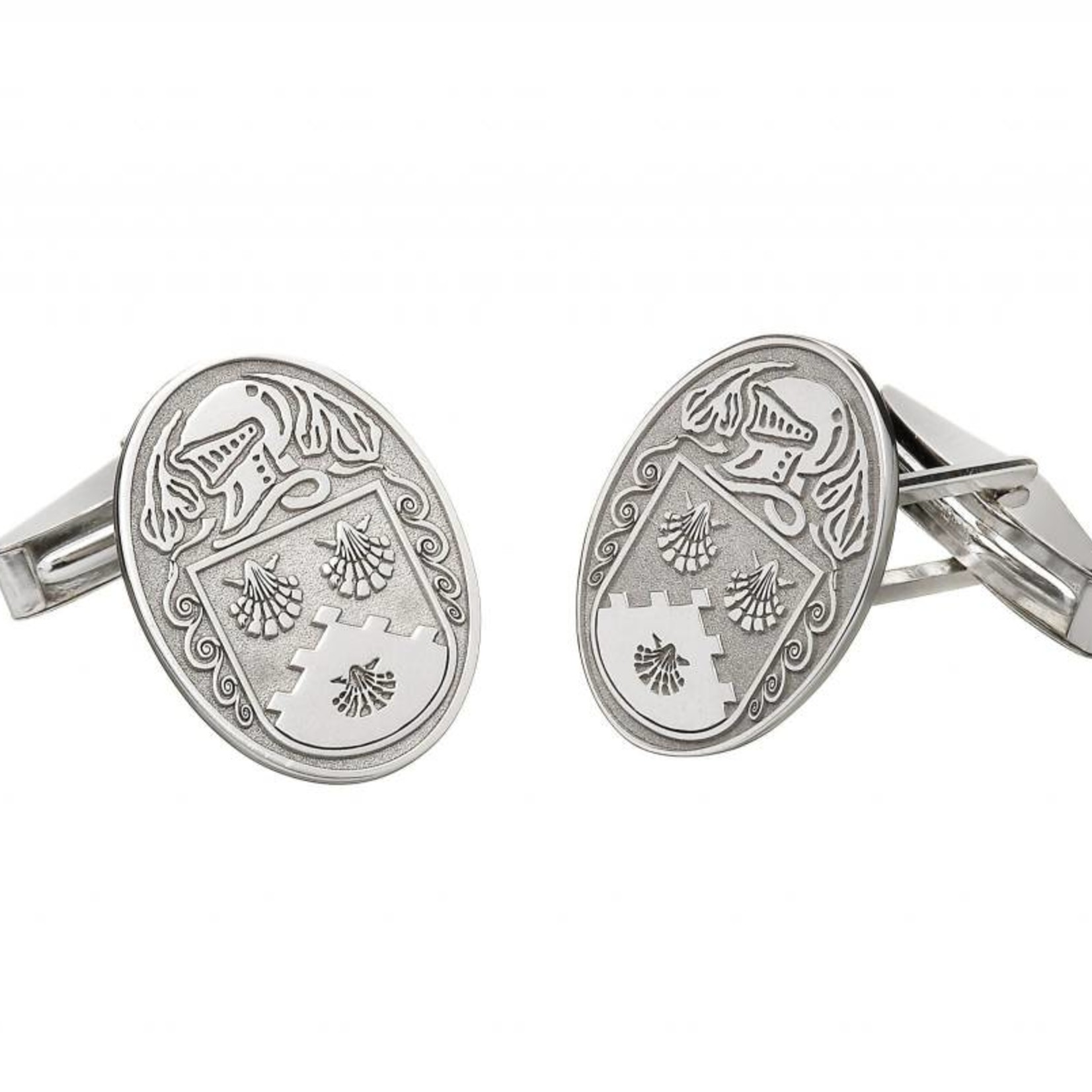 Boru Jewelry Large Oval Shaped Coat of Arms Cufflinks