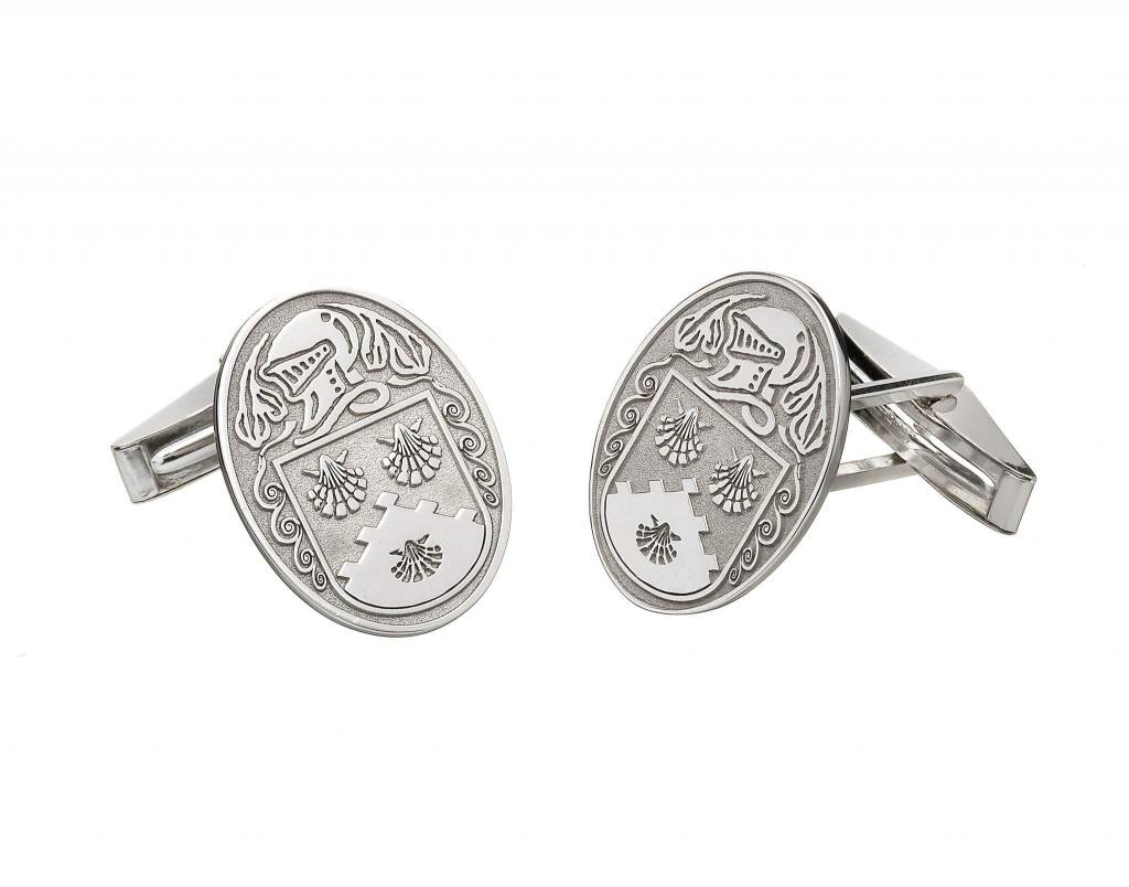 Boru Jewelry Large Oval Shaped Coat of Arms Cufflinks