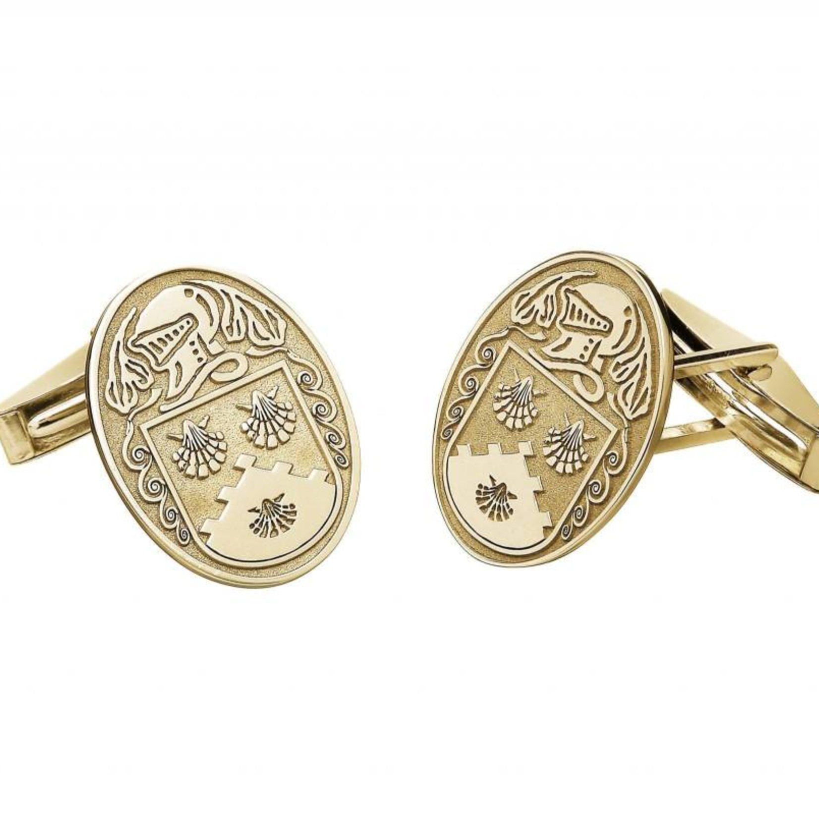 Boru Jewelry Large Oval Shaped Coat of Arms Cufflinks