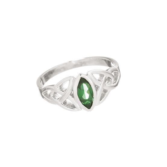 The JTG Sterling Silver Trinity Green Marquise Ring