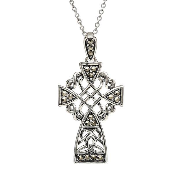 Anu Sterling Silver Marcasite Celtic Cross