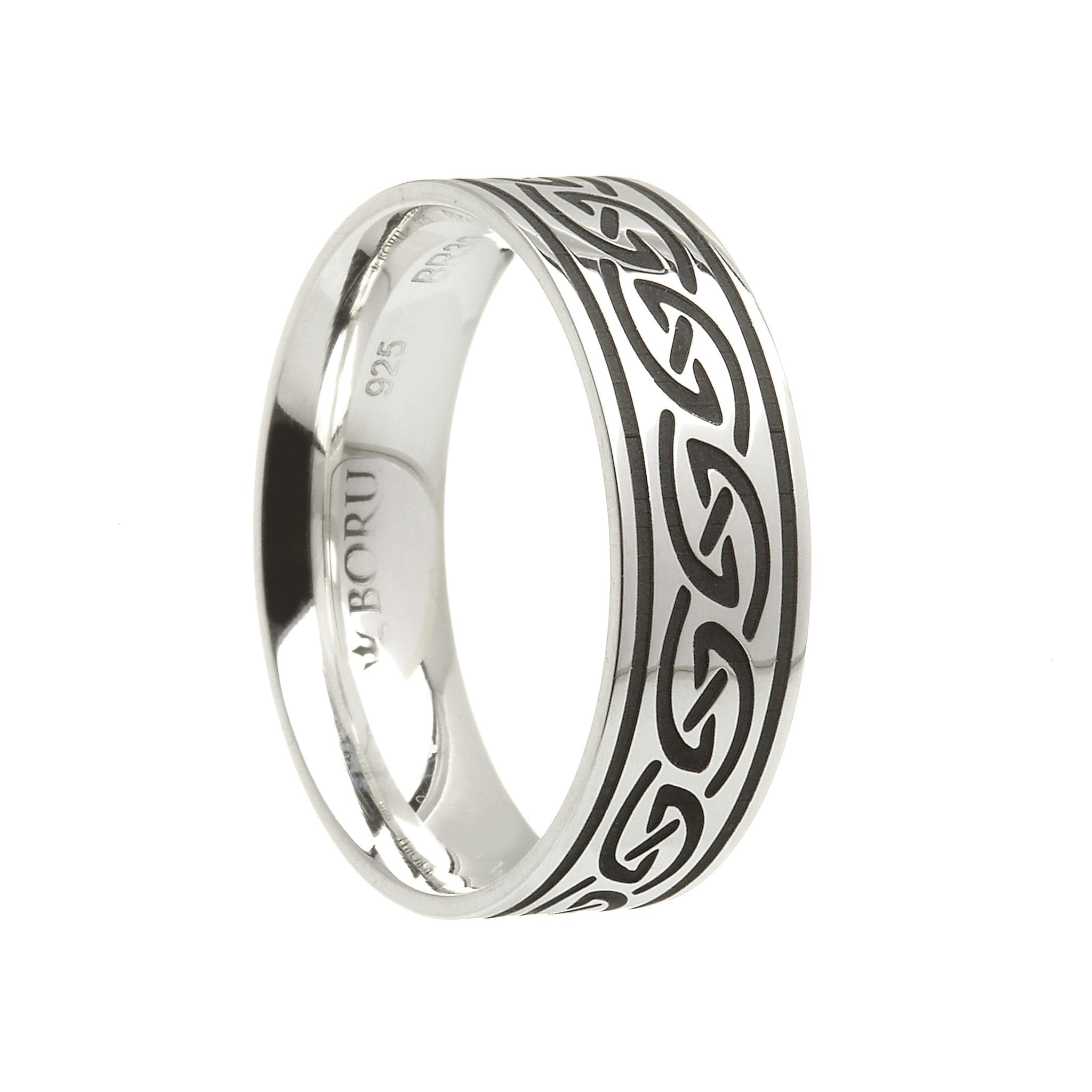 Solvar Claddagh Band Mens Oxidized Sterling Silver Sz 13