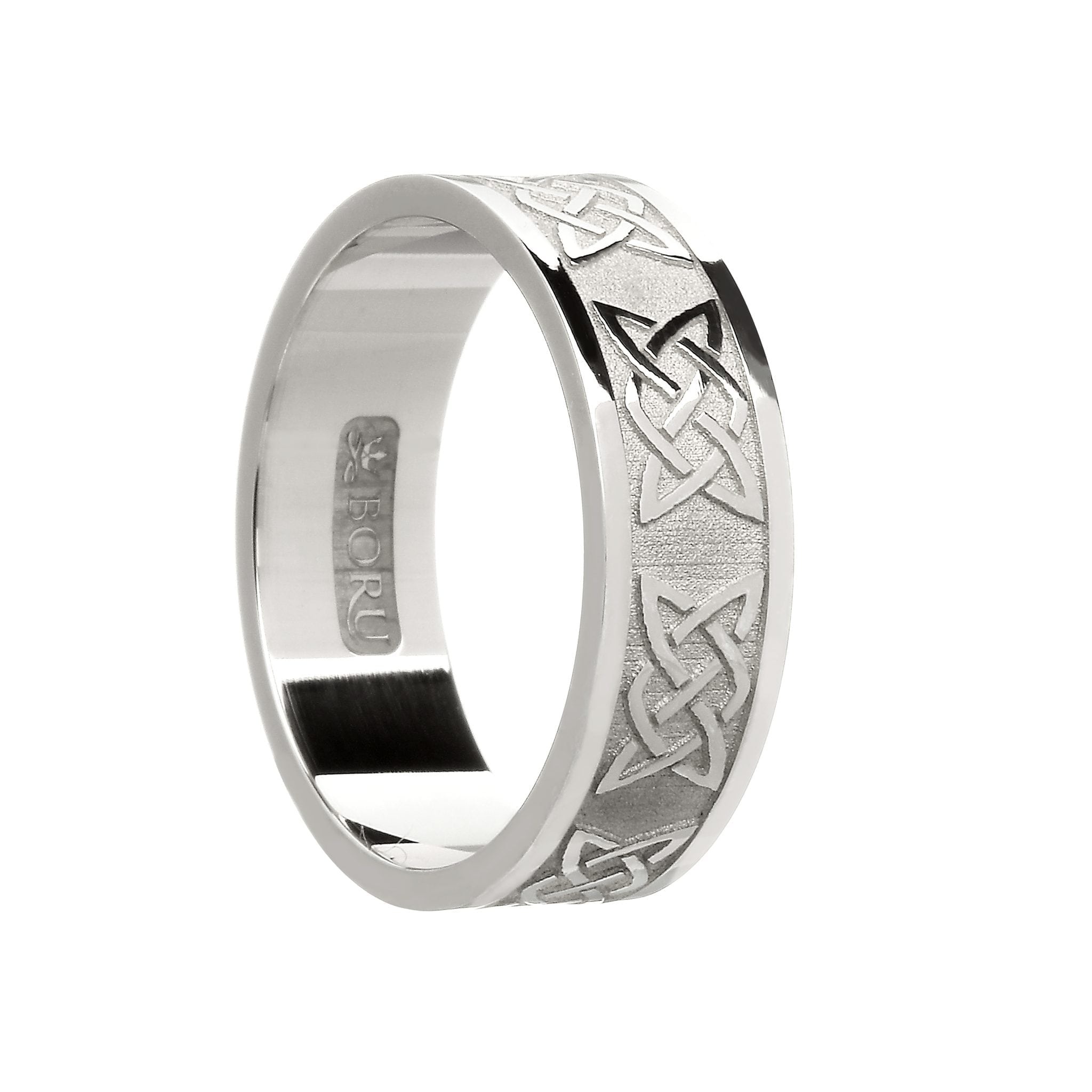 Boru Jewelry Mens Silver Lovers Knot Band
