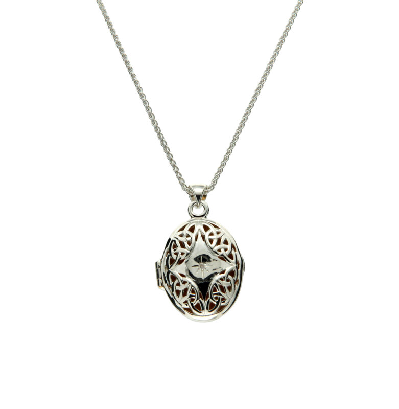 Keith Jack Silver + 22k Gilded Trinity Diamond Set Locket
