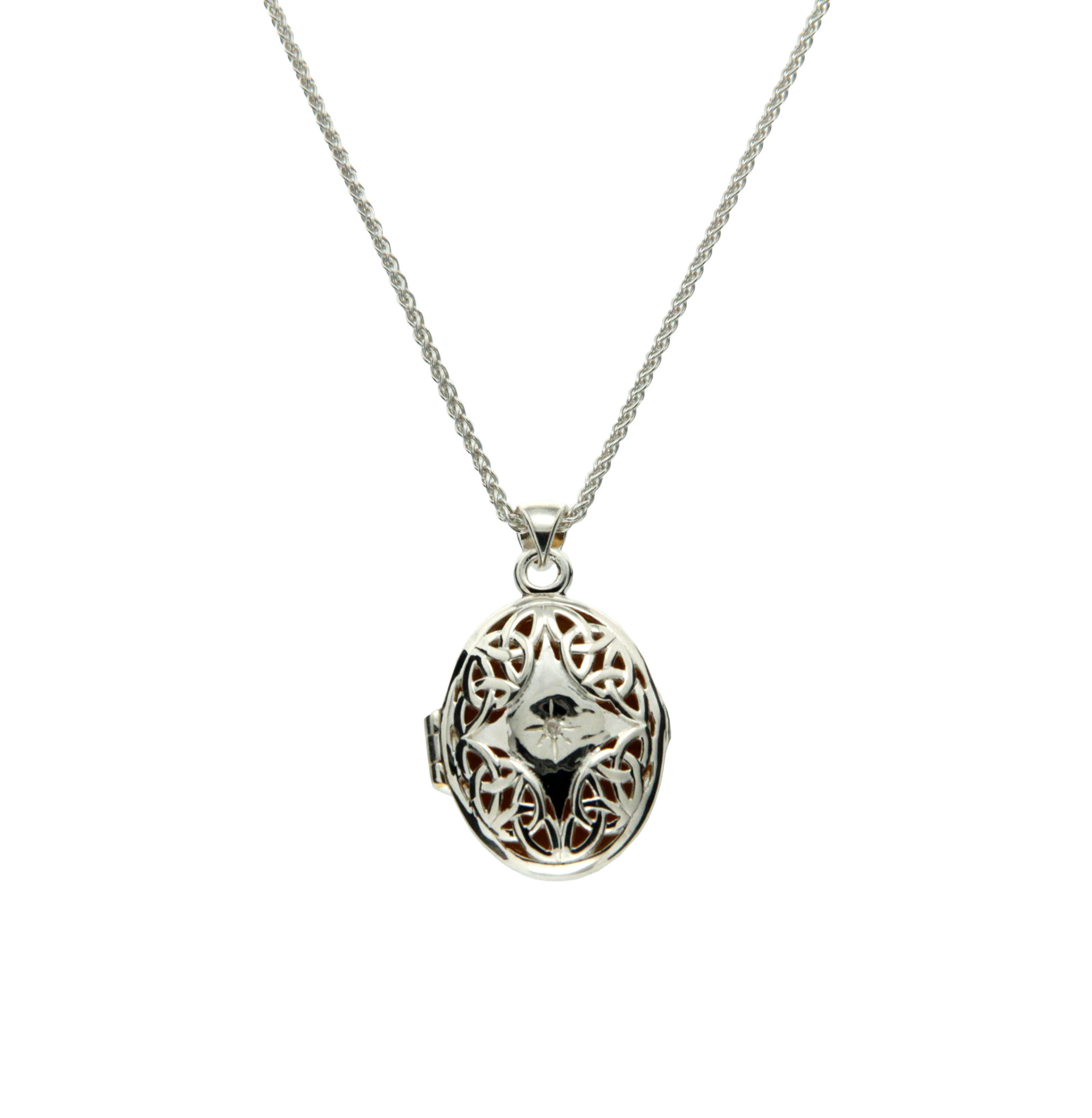 Keith Jack Silver Trinity Diamond Set Locket
