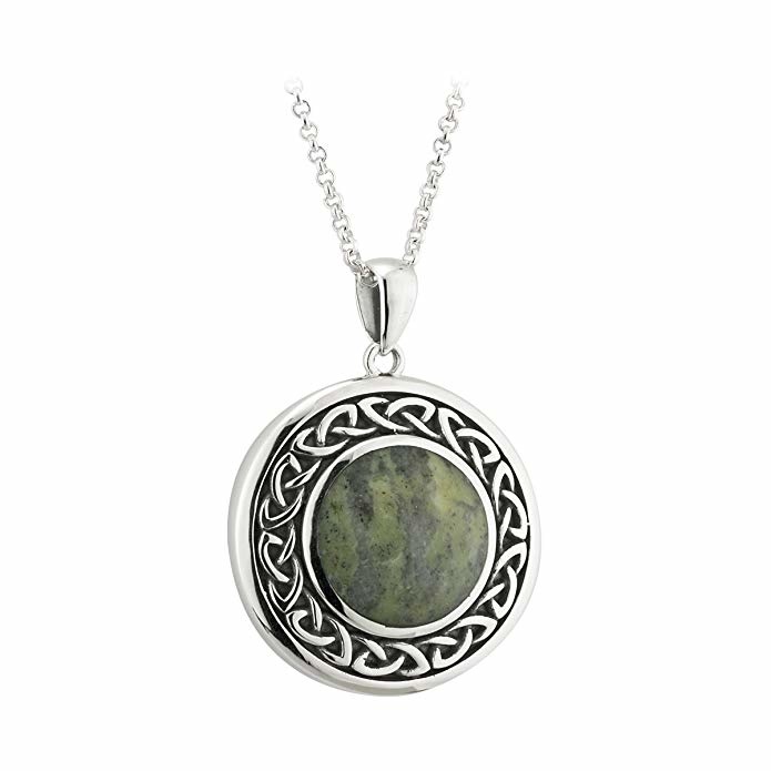 Solvar Round Connemara Marble Celtic Necklace
