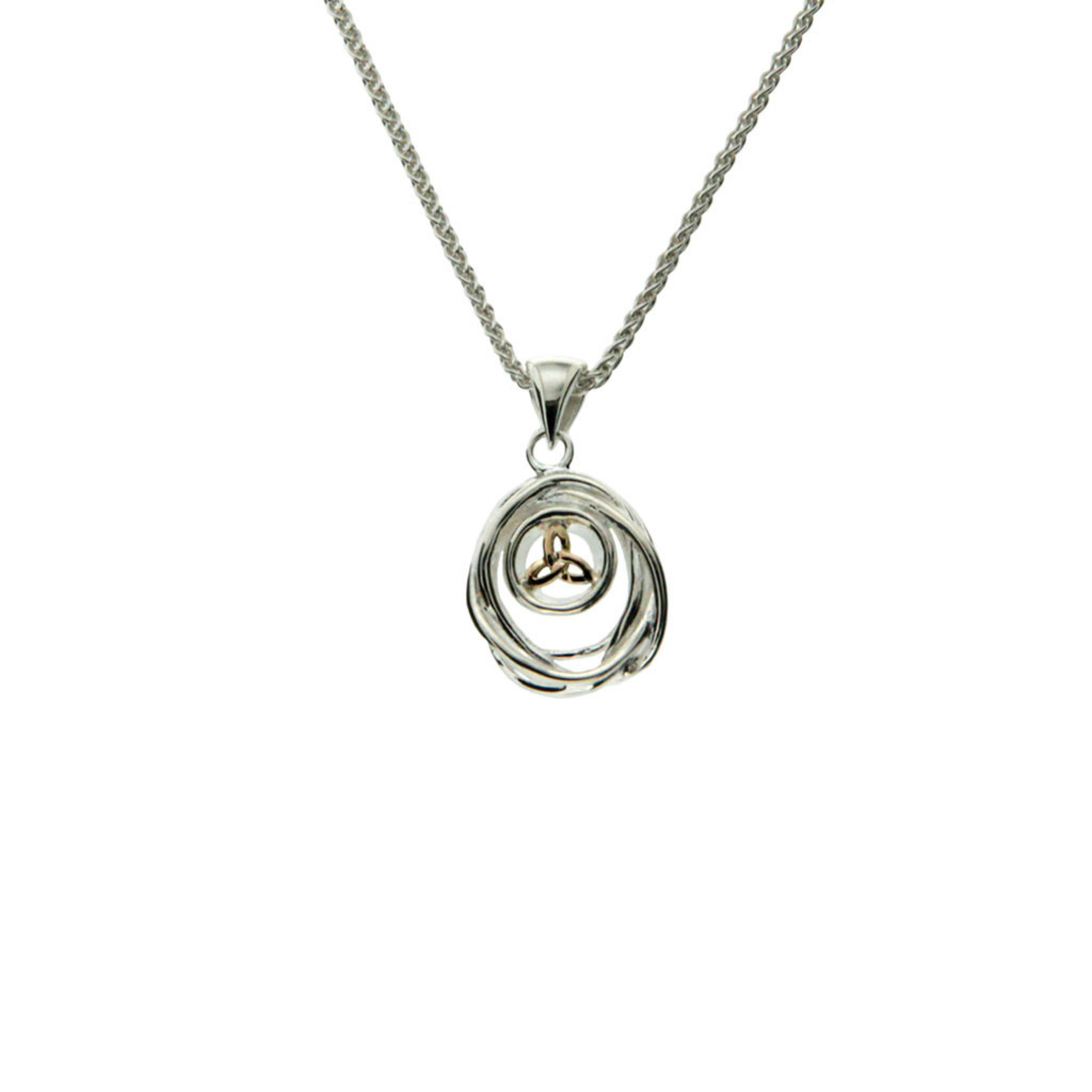 Keith Jack S/S + 10k Cradle of Life Necklace (Small)