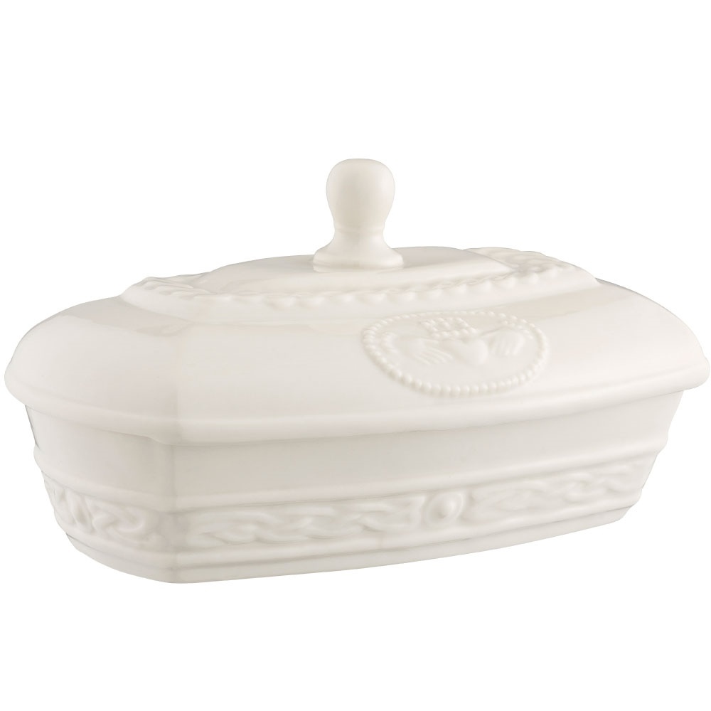 Belleek Belleek Claddagh Butter Dish