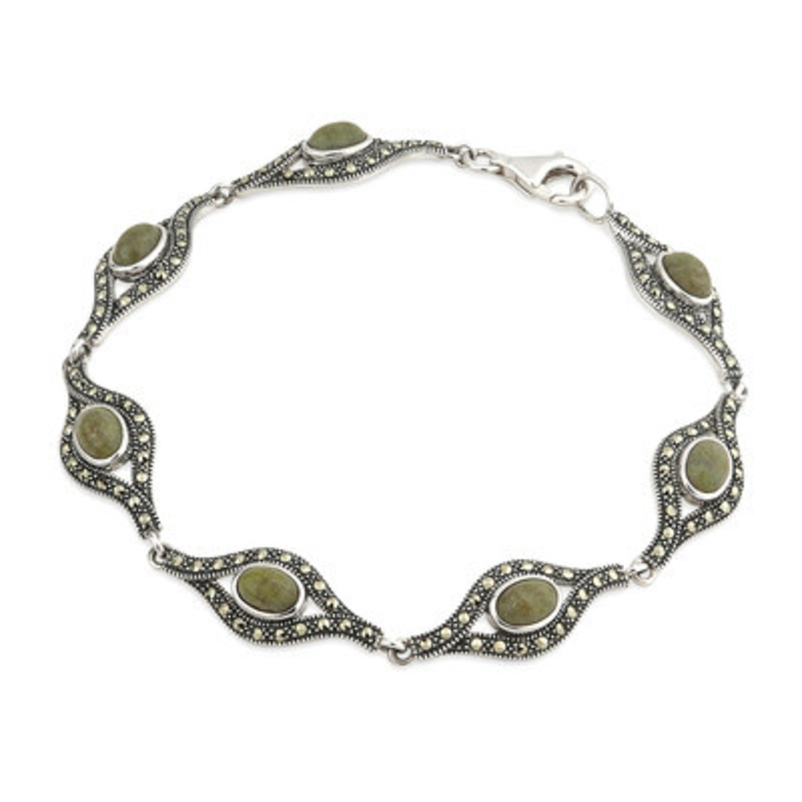 Solvar Connemara Marble & Marcasite Bracelet