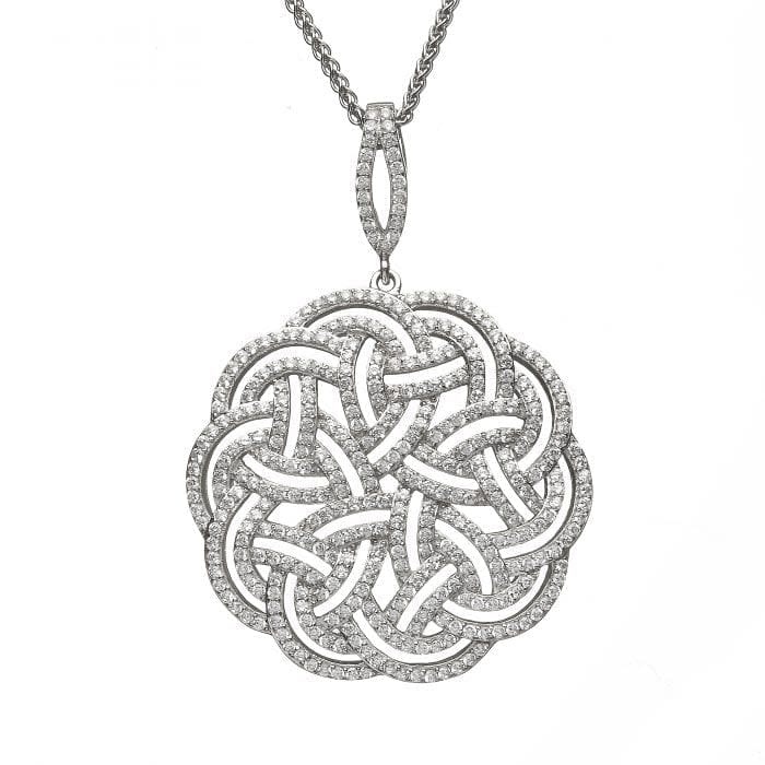 Boru Jewelry Interlaced Celtic Pattern Necklace - Stone-set