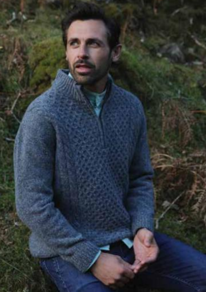 Luxury Wool Donegal Zip Sweater Luxury Wool Donegal Zip Sweater