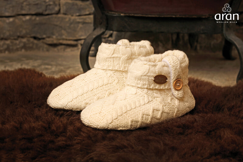 Aran Woollen Mills Children's Aran Slippers