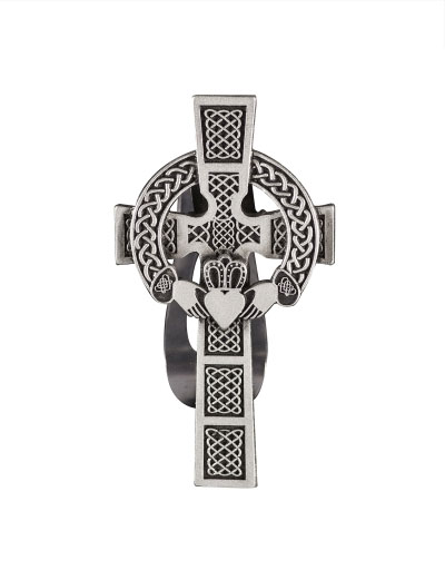 Cathedral Art Visor Clip:  Claddagh Cross