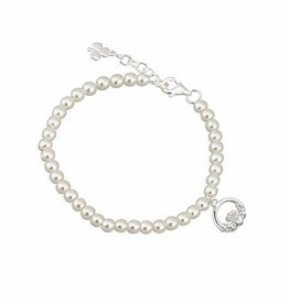 Solvar Little Tara Child's Pearl Bracelet with Claddagh