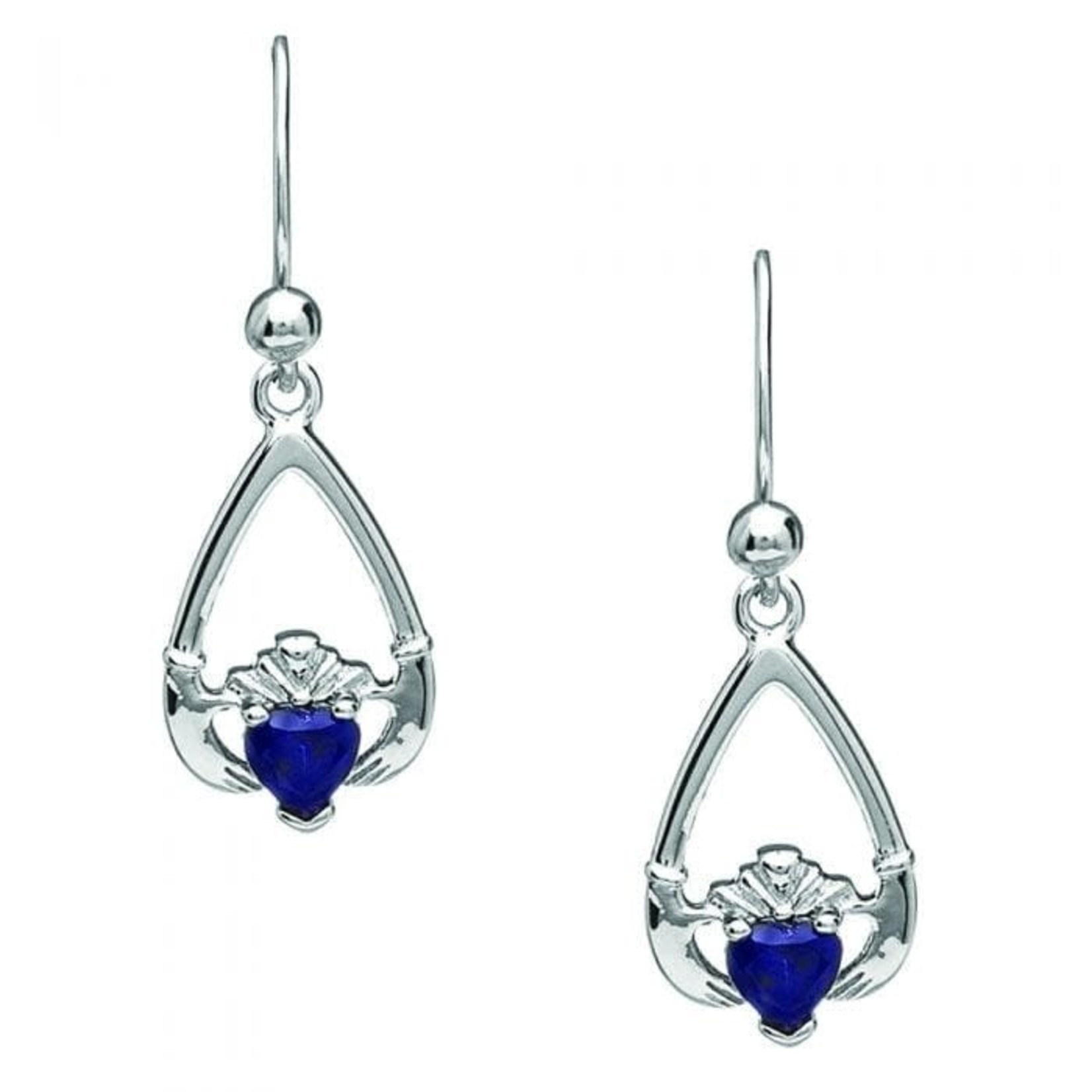 Boru Jewelry Birthstone Claddagh Earrings for Each Month