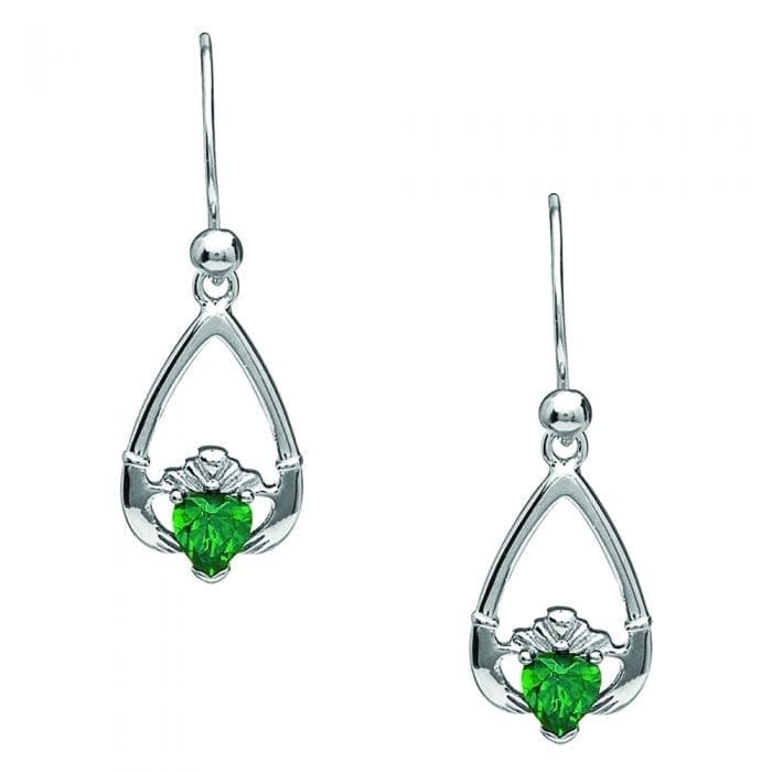Boru Jewelry Birthstone Claddagh Earrings for Each Month