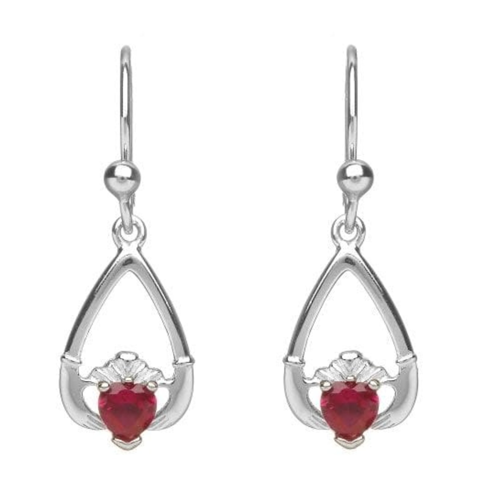 Boru Jewelry Birthstone Claddagh Earrings for Each Month